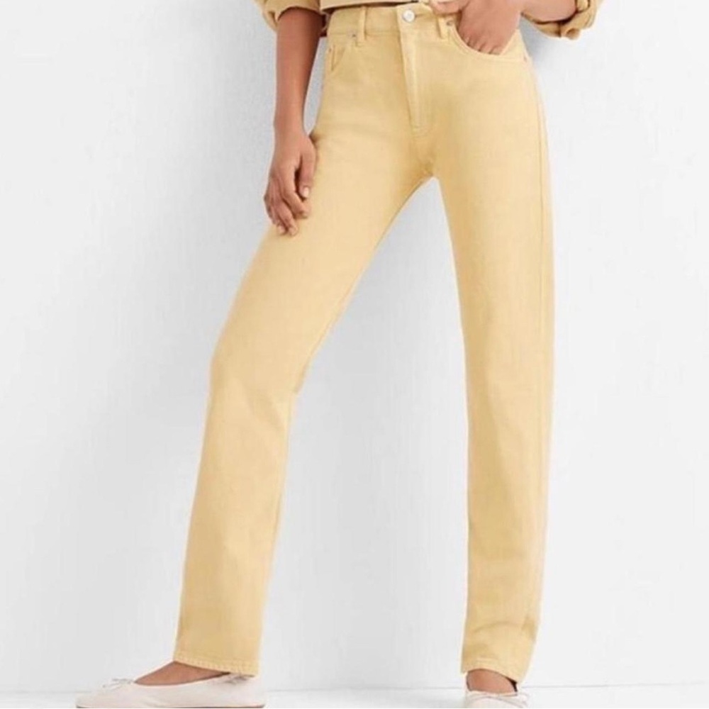 Club Monaco Women's Straight Leg Yellow Jeans